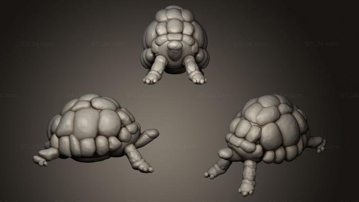 Статуэтки животных (Черепаха стилизованная, STKJ_0617) 3D модель для ЧПУ станка